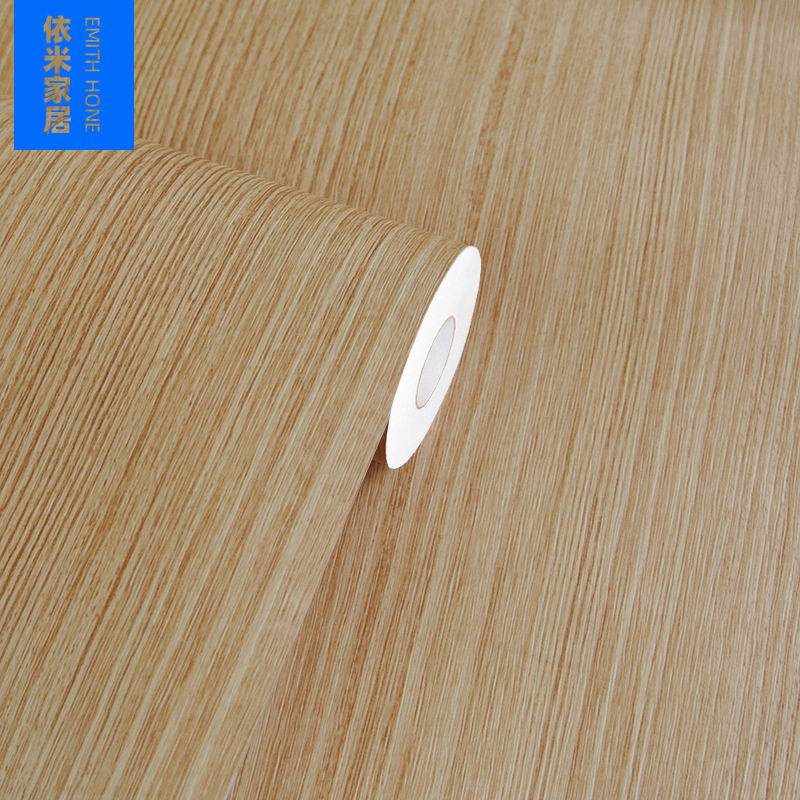 韩版PVC木纹贴纸自粘墙纸壁纸展柜家具翻新加厚带导气槽贴膜30米