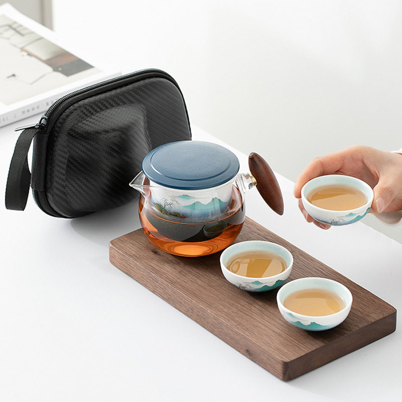 便携式旅行茶具小套装备户外包简易随身功夫泡茶壶茶杯单人快客杯