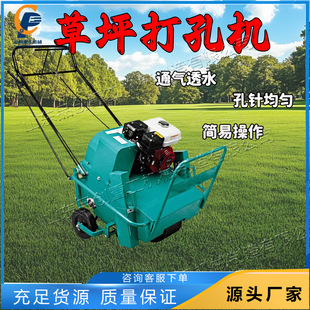 手扶随进式草坪打孔机 网球场土地板结打眼机 草坪养护穿孔设备