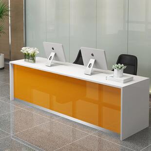 店铺收银台简约前台桌房地产中介前台桌吧台柜台公司前台接待台J&