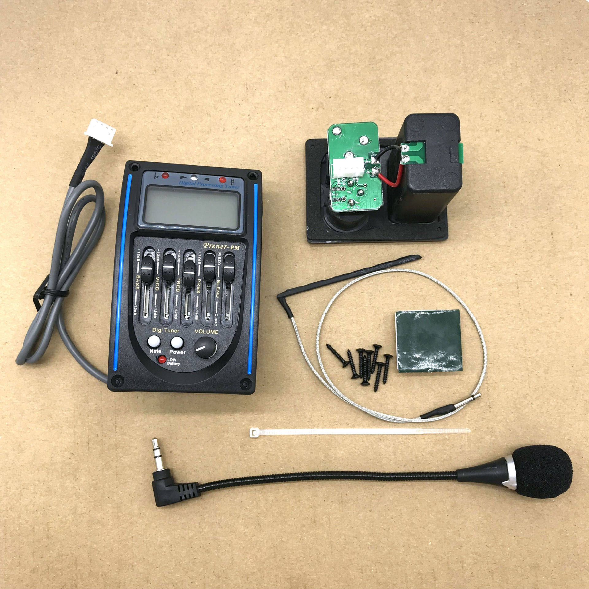 吉他EQ 5段木吉他拾音器 民谣吉他LC-5拾音器 带麦克风打板拾音器