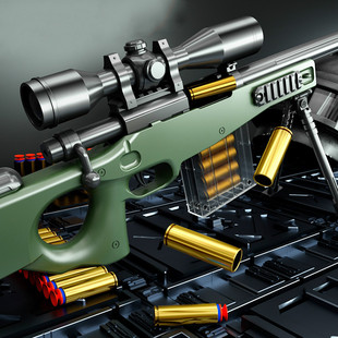 礼盒抛壳awm狙击软弹枪儿童巴雷仿真m24小男孩玩具抢吃鸡子弹射击