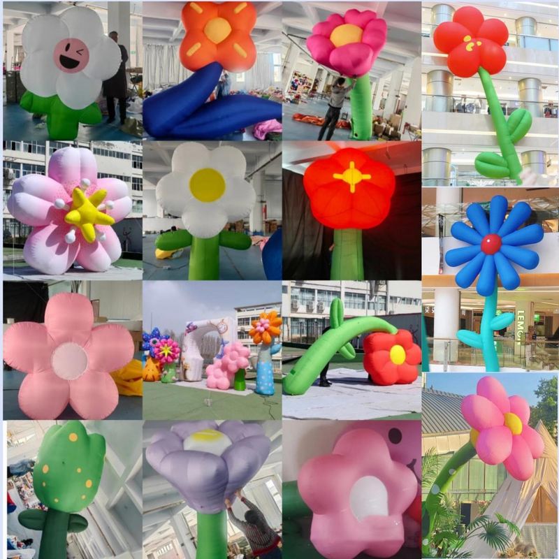充气发光花朵气模商场美陈布置定制充气卡通气模充气花卉植物模型
