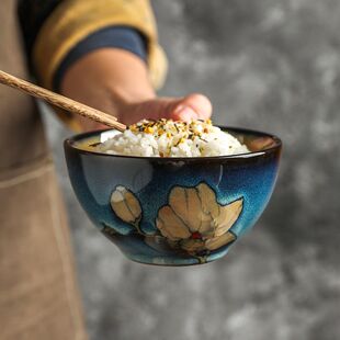 日式 窑变釉餐具陶瓷碗家用米饭碗个人专用特别好看 饭碗套装