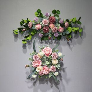 新款 指引牌放仿真绢花花艺婚庆道具 婚礼迎宾牌水牌花 指示牌花艺