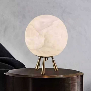 西班牙天然云石台灯卧室床头灯新款创意式北欧后现代简约书房客厅