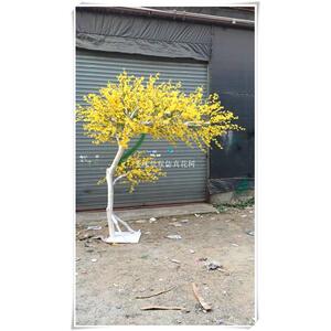新款仿真迎春花树人造假树仿真花树店铺客厅装饰假迎春花树