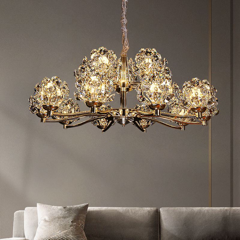 铧锒新款现代轻奢客厅水晶吊灯奢华高级感设计餐厅主卧水晶吊灯