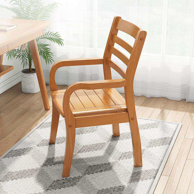 椅子实木带扶手靠背椅阳台学生写字书房书桌家用中式办公室电脑椅
