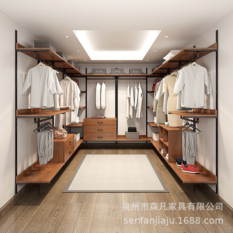 开放式步入式铁艺挂衣架