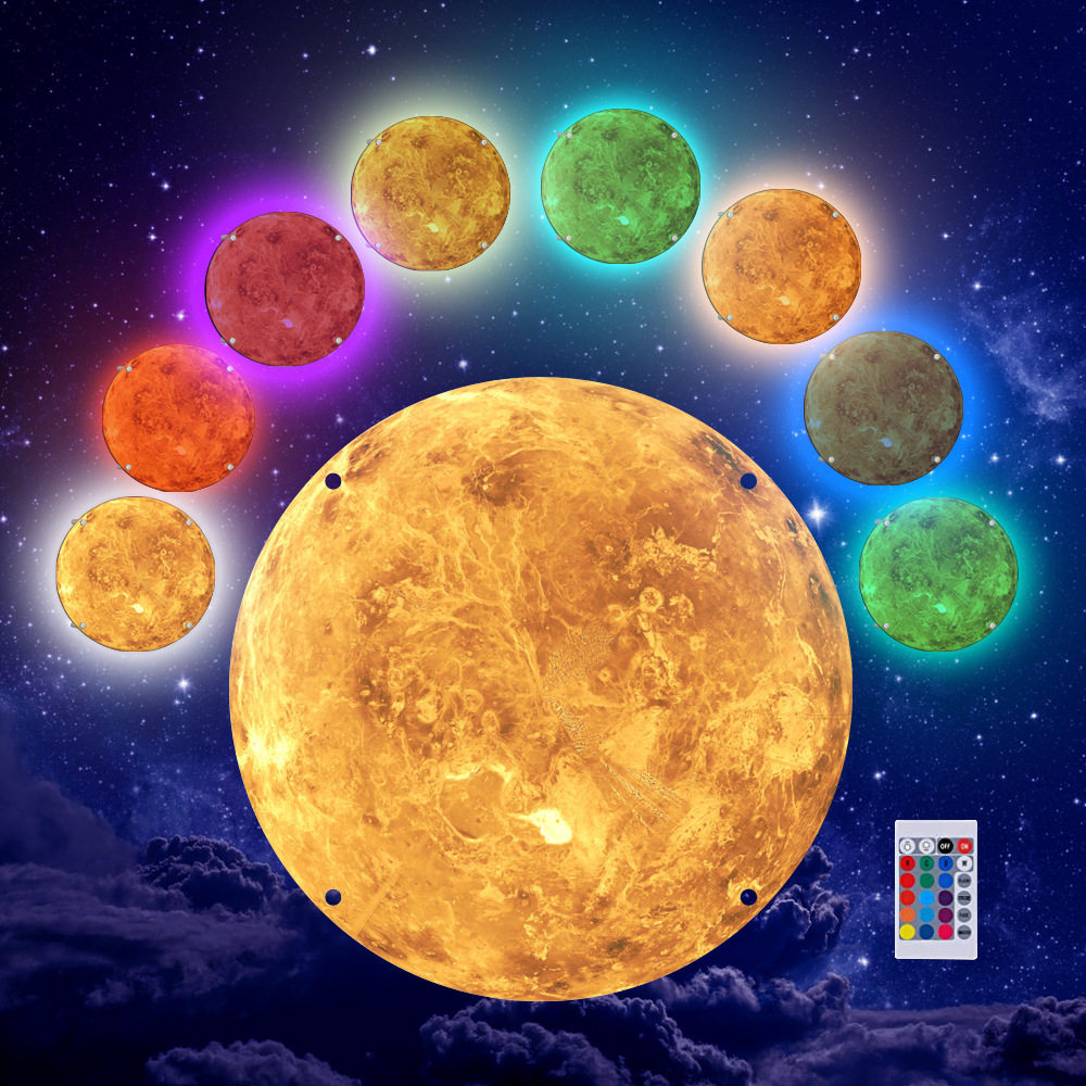 TYU073 立体LED彩色星球灯夜光金星灯发光壁挂灯客厅装饰创意夜灯