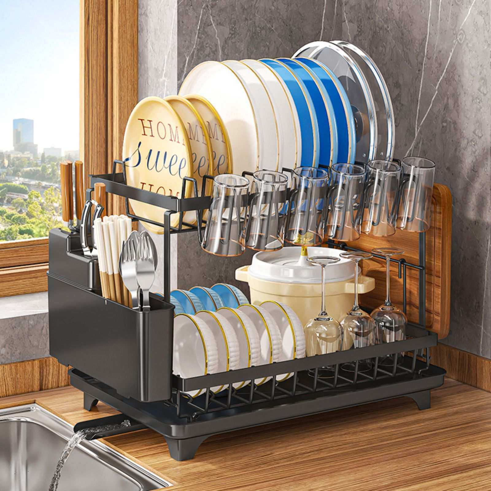 跨境厨房碗架卡扣碗碟收纳架沥水篮盘子碗柜多功能双层碗盘收纳架,金属材料及制品,其他金属制品,淘宝优惠券,粉丝福利购,淘宝优惠卷