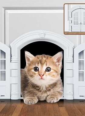 跨境货源 新款猫犬舍猫门狗洞 无翻盖门挡宠物门 French cat door