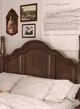 简美风乡村美式实木床现代简约复古法式床双人床轻奢婚床卧室家具