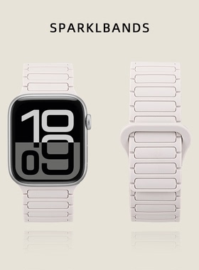 【磁吸硅胶】张婧仪同款适用于iWatchs11表带苹果手表10代秋冬Applewatch9女款Ultra男SE3运动41mm创意76纯色