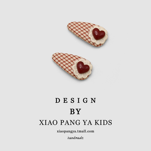 红色女童可爱宝宝发夹婴幼儿发卡婴幼儿胎毛夹布艺bb夹儿童发饰