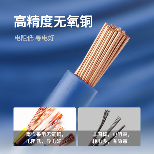 南洋多股电线软线阻燃BVR 1.5 2B.5 4 6 10平方国标家装铜芯多芯