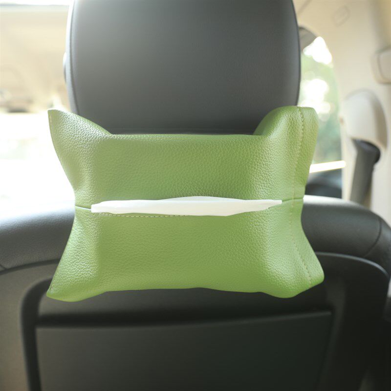 车载纸巾盒2022新款高t级感头层真皮挂式抽纸盒皮革创意座椅绑带