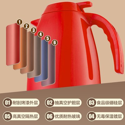 家用暖水壶大容量办公室保温壶宿舍学生开水瓶便携玻璃.内胆热水