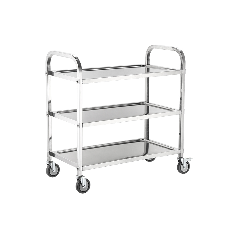 不锈钢餐车商用304加厚收碗车酒店送餐车N户外摆摊收餐推车上菜