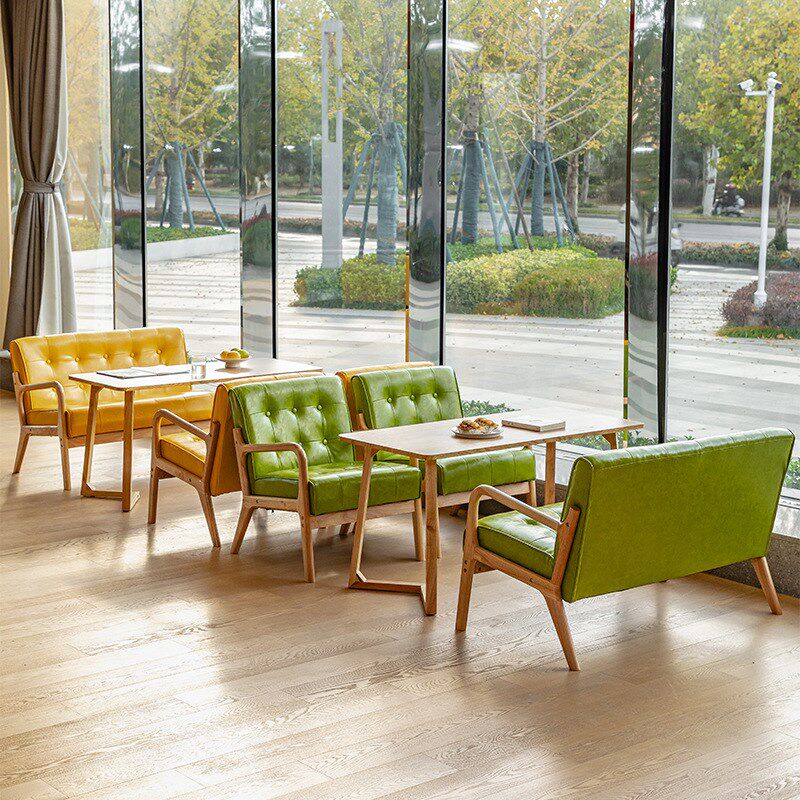 休闲吧奶茶店桌椅组合咖啡厅沙发卡座甜品K店餐厅酒吧接待洽谈商