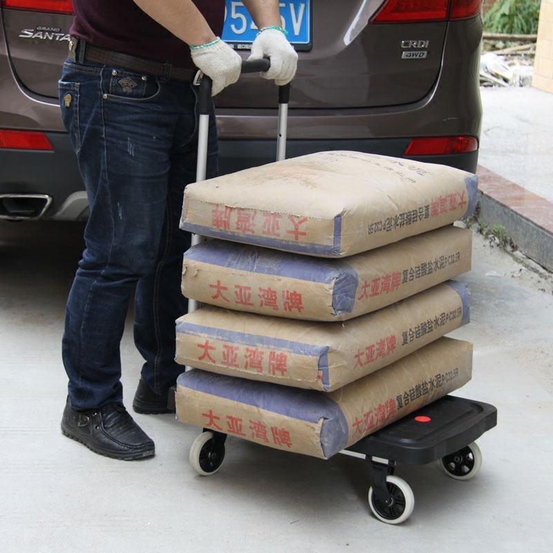 折叠平板车 f载重王手推车 铝合金行李车搬运车 便携拉货小拖车