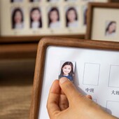 少儿成长记录相框宝宝记录摆台圆角实木I校园旅程一寸证件照片相