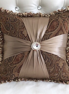 欧式轻奢抱枕新款沙发靠垫可拆y洗含芯包邮长方形客厅床头蓝色靠