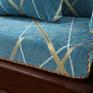 实木红木质沙发垫带靠背加厚海棉垫连体中式四季防V滑木质春秋椅