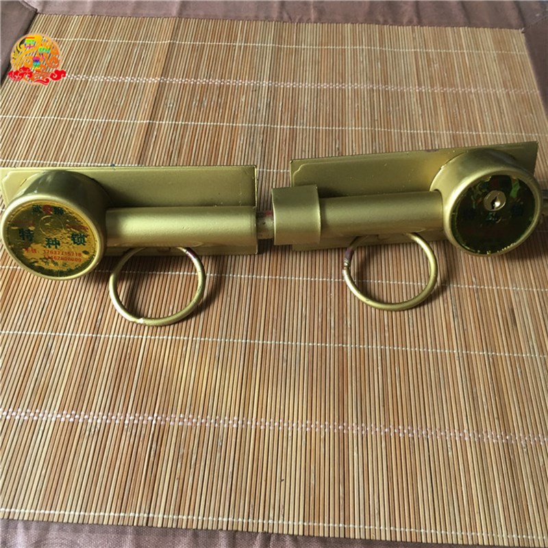 老式大门锁木门铁门双扇锁防盗锁仓库穿条锁N插销铁门锁栓门锁包