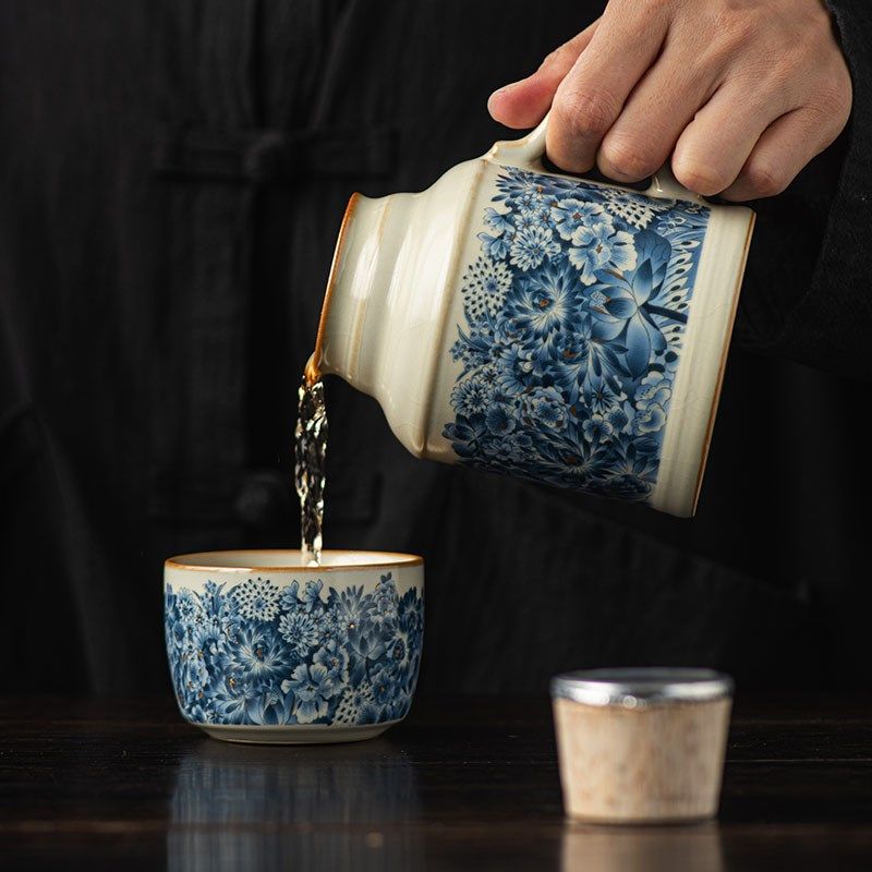 汝窑金万花大容量中式陶瓷泡w茶壶功夫茶具小暖壶喝水壶单壶凉水,餐饮具,保温壶,淘宝优惠券,粉丝福利购,淘宝优惠卷