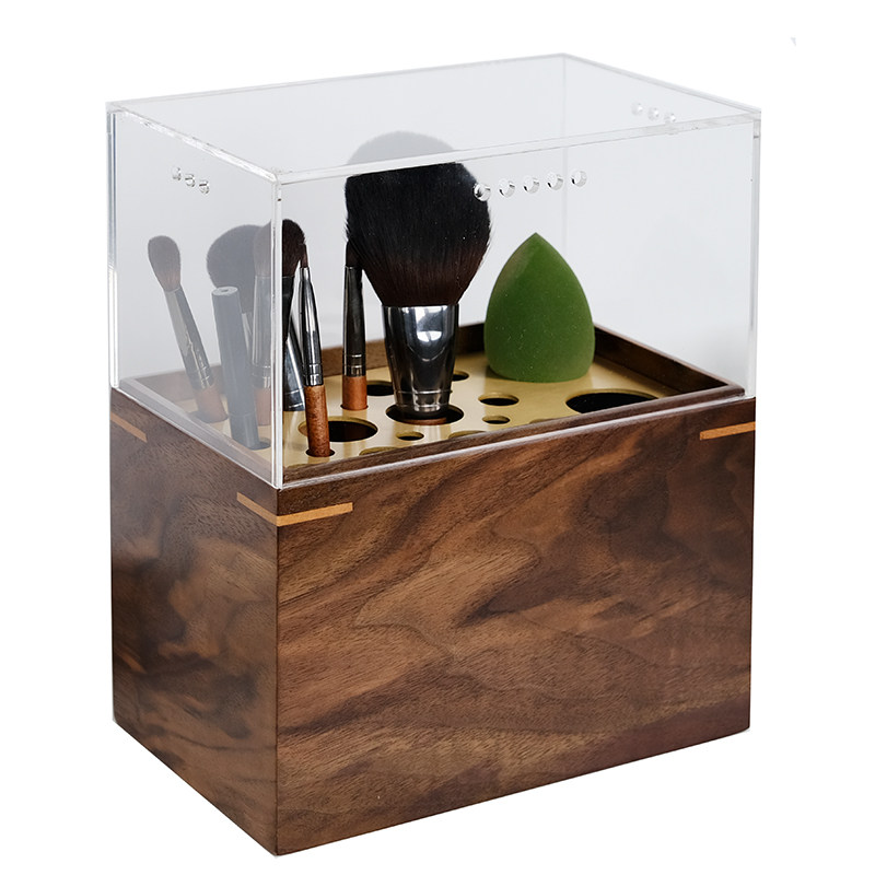 实木防尘带盖化妆刷收纳r盒美妆刷眉笔眼线眼影筒收纳桶桌面置物,收纳整理,化妆刷收纳盒/桶,淘宝优惠券,粉丝福利购,淘宝优惠卷