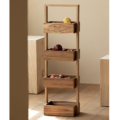 相思木置物架四层多层木质收纳架C果蔬零食架浴室厨房卫生间储物