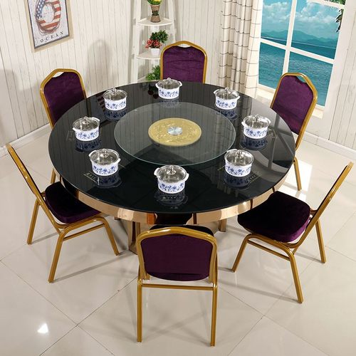 家用圆形新款火锅桌子q电磁炉一体桌椅组合火锅桌小火锅锅一人一