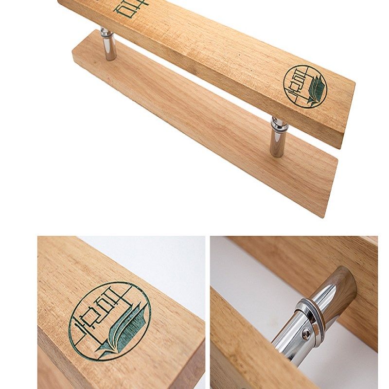 玻璃门拉手原木实木中式店铺文字广告装饰大X门拉手定订制