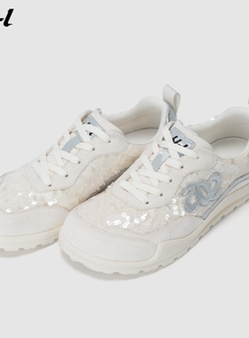 ABT-L厚底系带阿甘鞋女2026新款春季休闲亮片运动鞋德训鞋板鞋