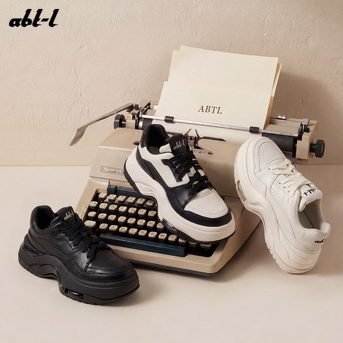 ABT-L牛皮厚底增高熊猫老爹鞋