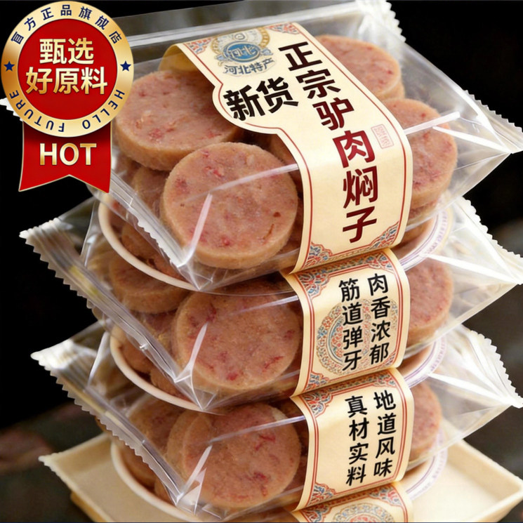 【特色名吃】河北保定驴肉焖子官方旗舰店驴肉火烧灌香肠卤味熟食