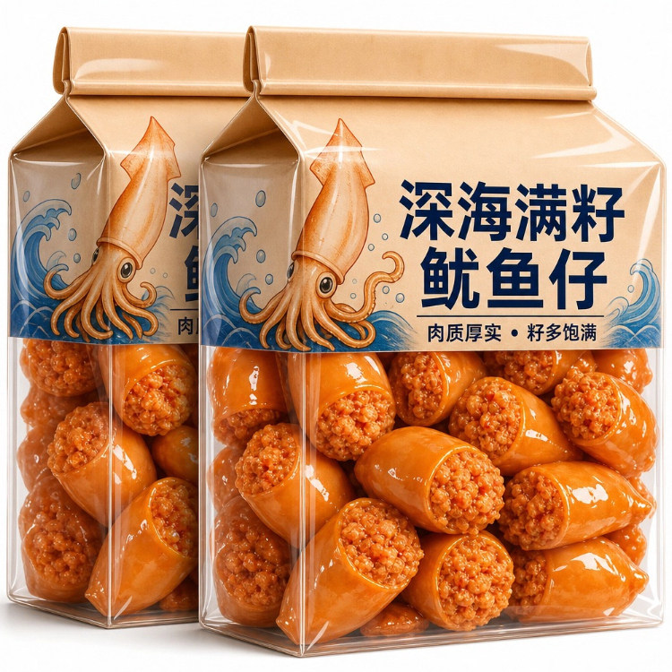 鱿鱼仔即食带籽鲜墨鱼仔网红爆款解馋休闲海味零食品小吃熟食批发