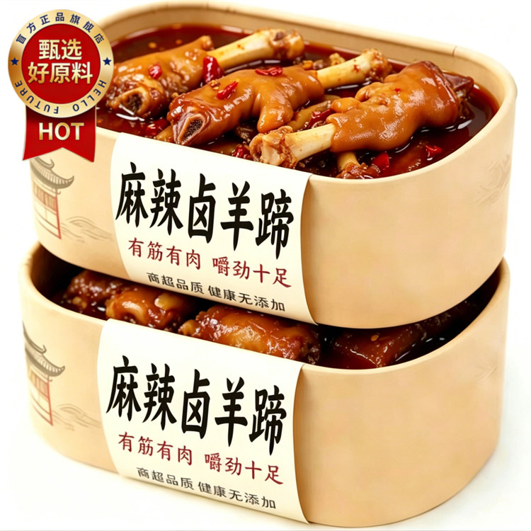 正宗羊蹄整只内蒙古麻辣秘制满筋熟食香辣羊脚即食开袋下酒菜