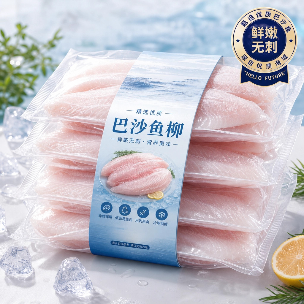新鲜巴沙鱼柳冷冻巴沙鱼片商用非龙利鱼鱼肉无骨刺整箱十斤装批发