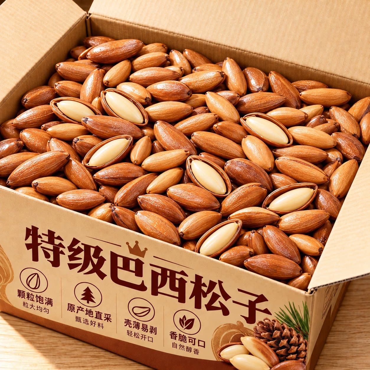 手剥巴西松子特级特大新货阿富汗特产坚果独立包装官方旗舰店正品