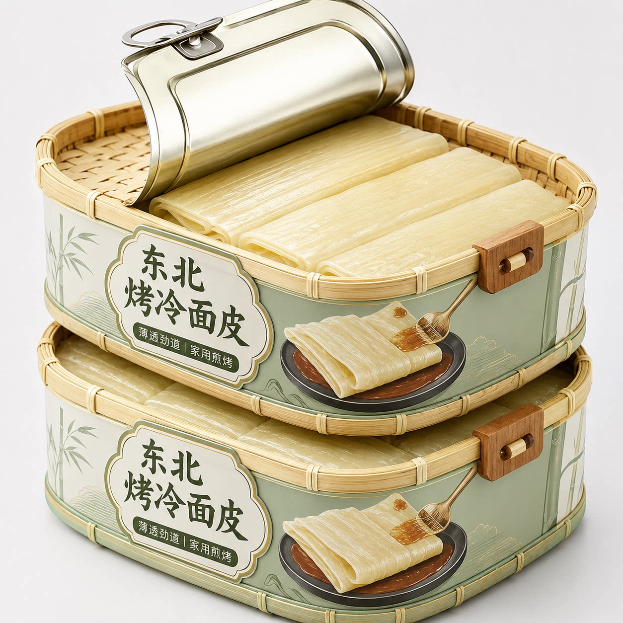 正宗东北烤冷面片家庭装速食小吃官方旗舰店0添加大面皮面酱套装图片