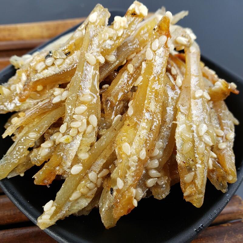 北海特产原味银鱼仔即食蜜汁味零食芝麻麻辣小鱼干熟食海鲜下酒菜