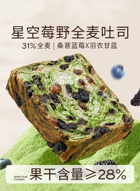 星空莓野吐司食光S1全麦坚果厚切全麦面包营养早餐健康代餐整箱