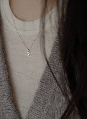 你的名字925纯银镀14K金迷你素面可爱小挂坠手链锁骨链2026新爆款