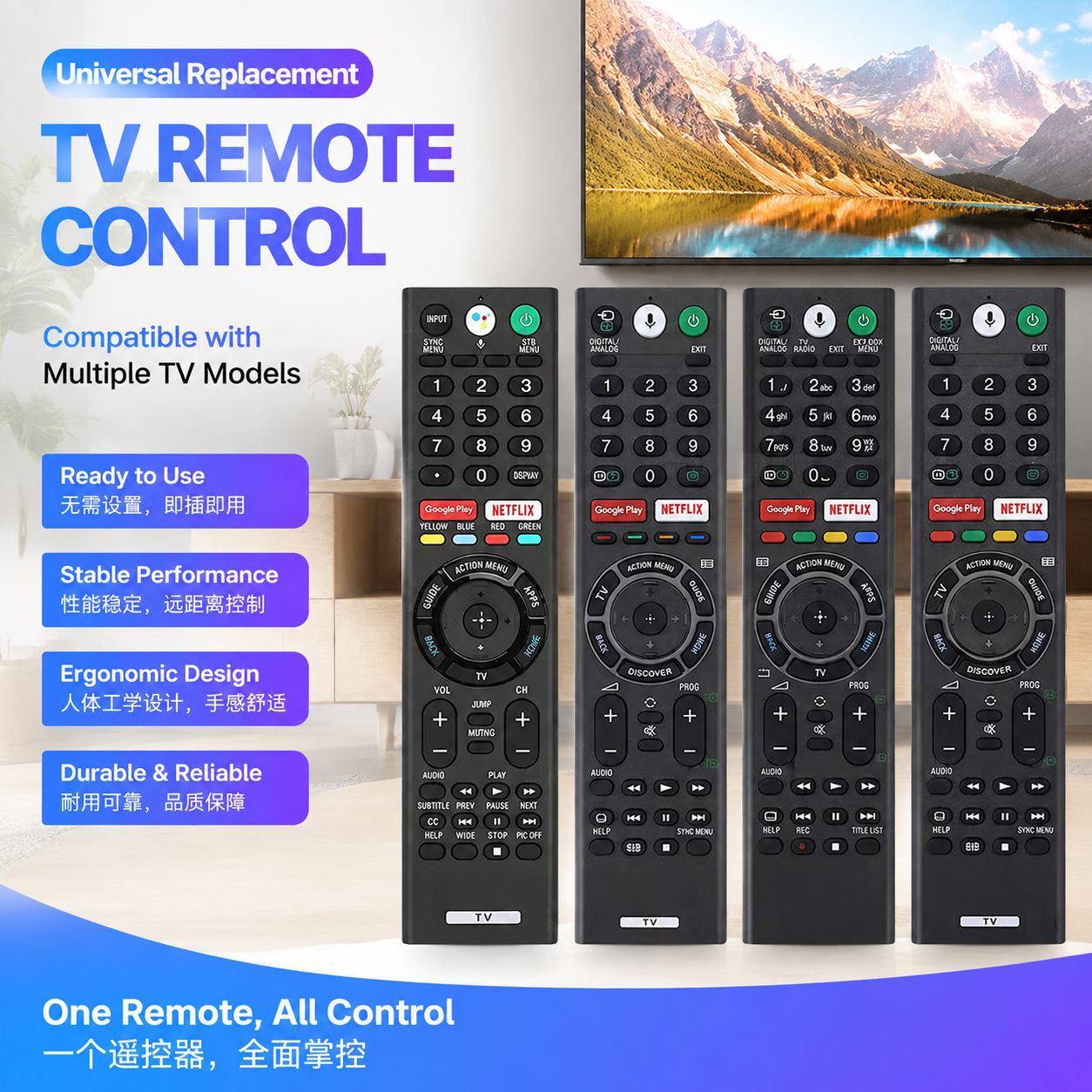 适用于索尼语音电视机遥控器RMF-TX300P TX200P TX310P TX300U E
