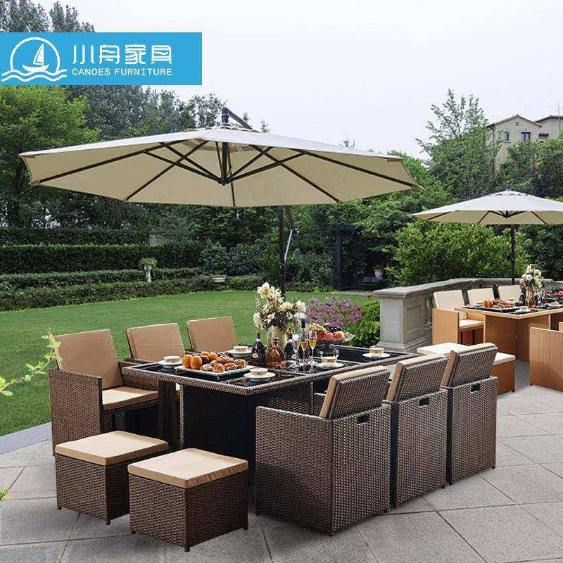 户外藤编桌椅阳台庭院室外花园酒吧咖啡厅休闲可收纳防水藤椅组合