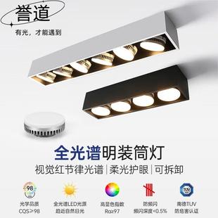 誉道明装条形筒灯天花灯客厅商用办公室灯长条六头斗胆灯无主灯