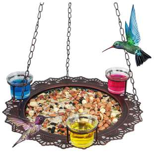 新型小鸟金属喂鸟器户外引鸟悬挂式野外布施喂食器阳台